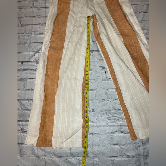 NWOT ett : twa Anthropologie Striped Linen Wide Leg Pants - Size 8 - Picture 15 of 17